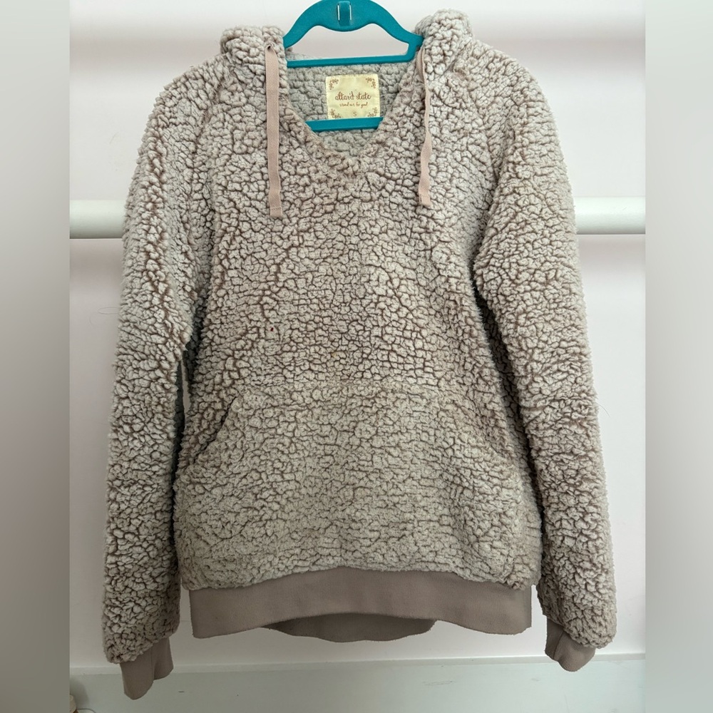 Altar'd State Cream Boxy Long Sleeve Hoodie